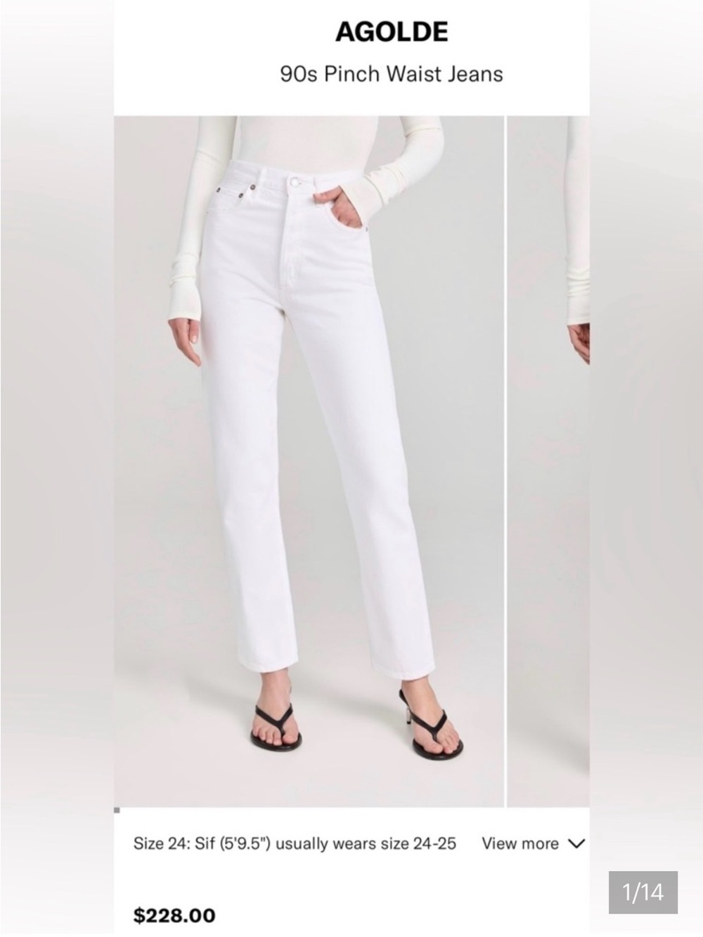 AGOLDE White 90s Pinch Waist Straight Leg Jeans